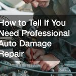 How to Tell If You Need Professional Auto Damage Repair